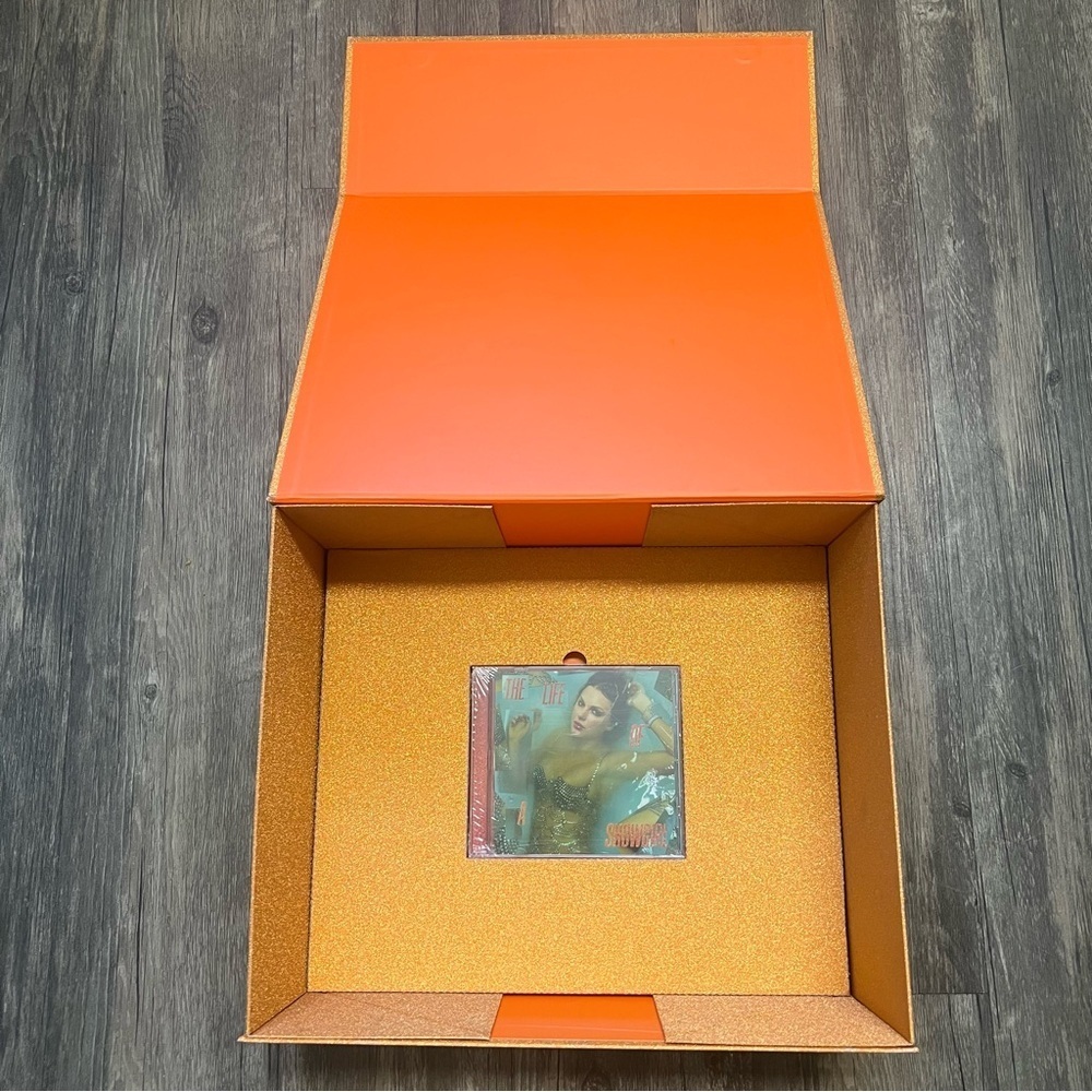 Taylor Swift The Life Of A Showgirl Orange Glitter Box sealed CD ONLY Deluxe